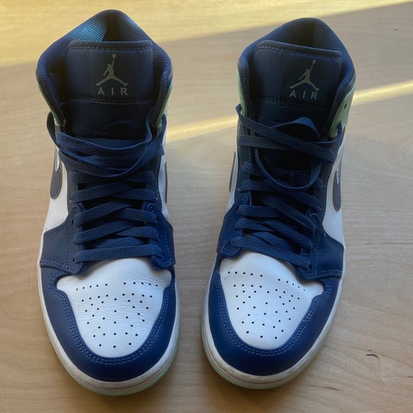 Air Jordan Athletic Shoes in Blue, Green and White - Picture 2 of 11